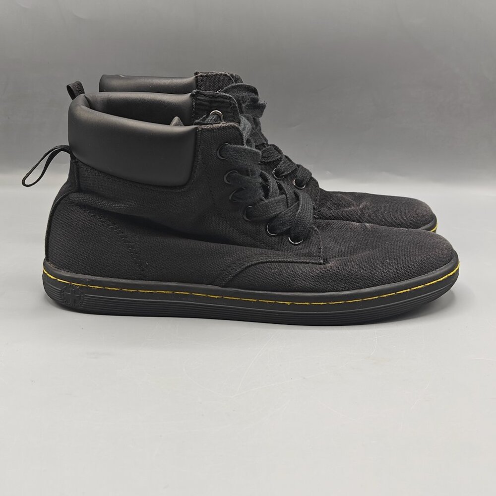 Dr Martens Maelly Black Canvas Leather Lace Up Ankle Boots Sneakers Sze 8